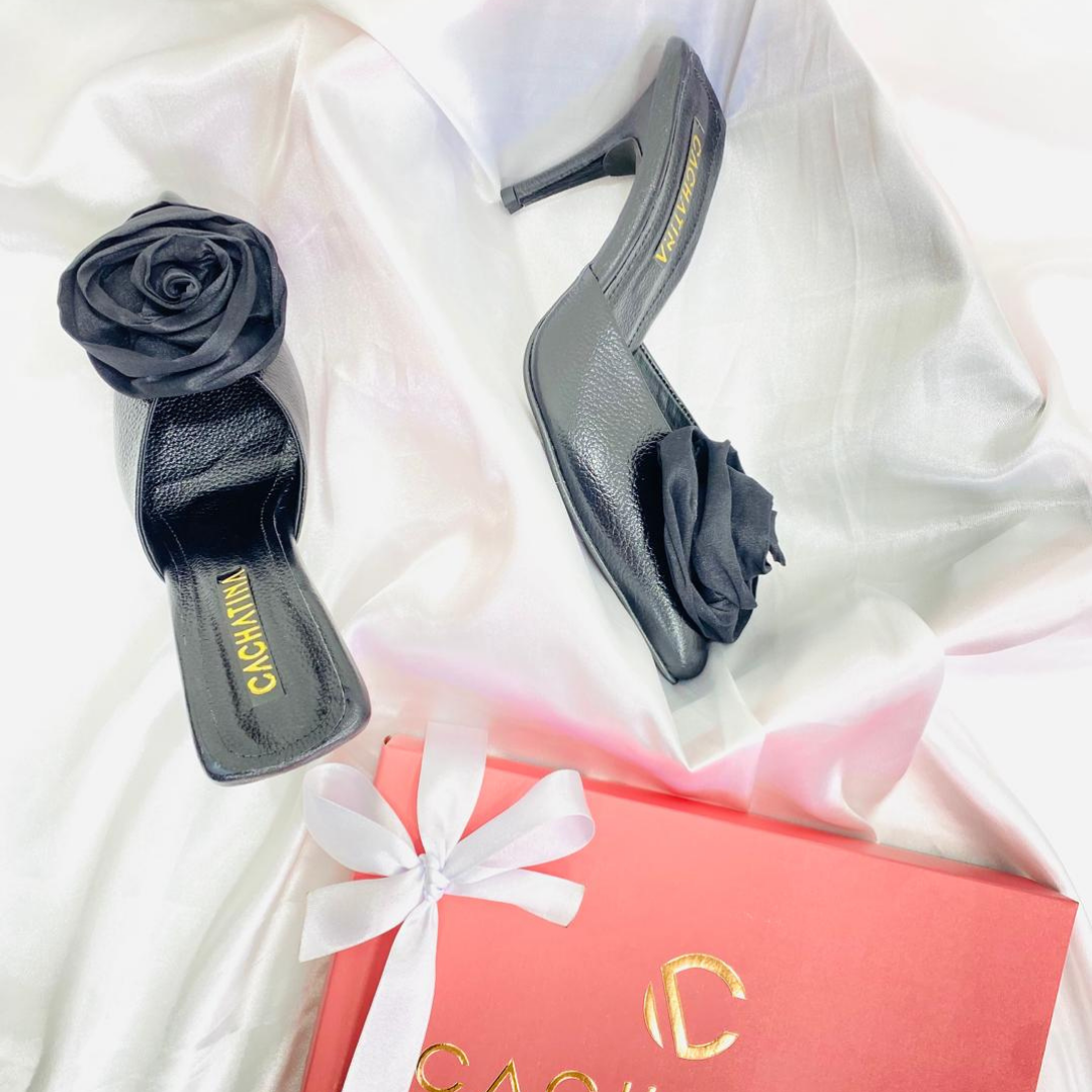 ZORELAY - CALZADO CACHATINA - ESTILETO MUJER - CUERO NEGRO - TACON 7.5 (10 CM)
