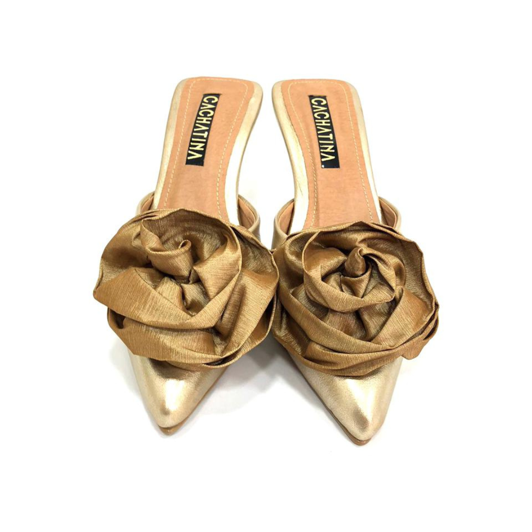 ZOREY STORE - CALZADO CACHATINA - ESTILETO MUJER - CUERO DORADO - TACON 5.5 (8 CM)