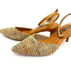 TACÒN - ZULAY - 5.5 - CUERO MIEL X TEX ARENA - CALZADO CACHATINA