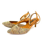 TACÒN - ZULAY - 5.5 - CUERO MIEL X TEX ARENA - CALZADO CACHATINA