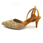 TACÒN - ZULAY - 5.5 - CUERO MIEL X TEX ARENA - CALZADO CACHATINA
