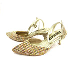 TACÒN - ZULAY - 5.5 - CUERO DORADO X TEX ARENA - CALZADO CACHATINA