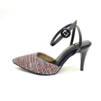 TACÒN - ZURI - 8.5 - CUERO NEGRO X TEX NEGRO/BLANCO - CALZADO CACHATINA