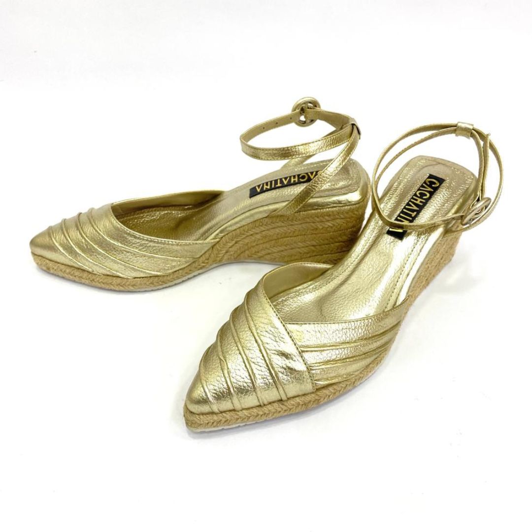 PLATAFORMA - TIZIPER - 5.5 - CUERO DORADO - CALZADO CACHATINA