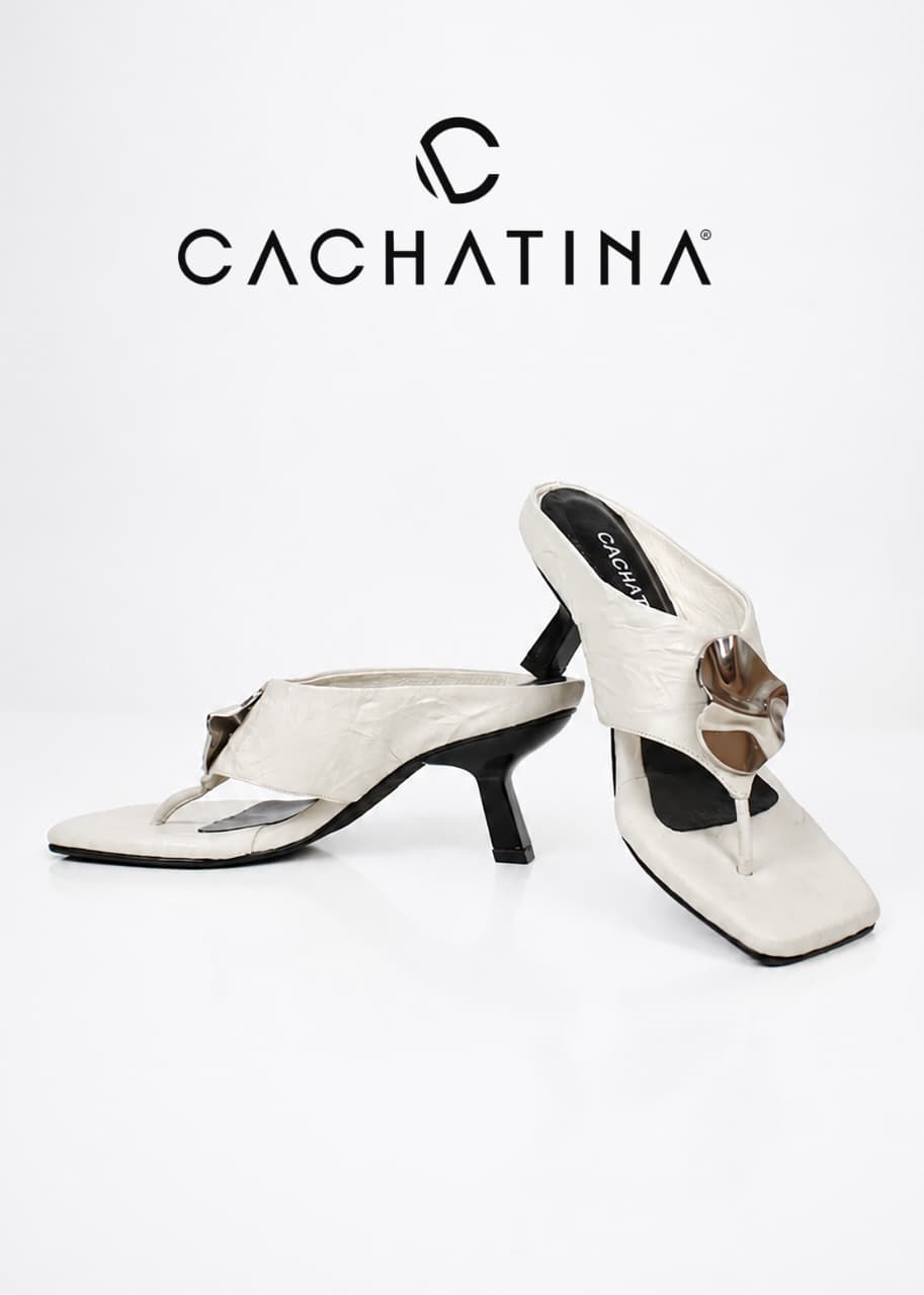TACON DIJON 2 - CUERO MARFIL SATIN MOJADO - ALTURA 5.5