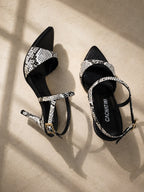 TACON NIZA - BAMBIE NEGRO X SNAKE BLANXO/NEGRO - ALTURA 7.5