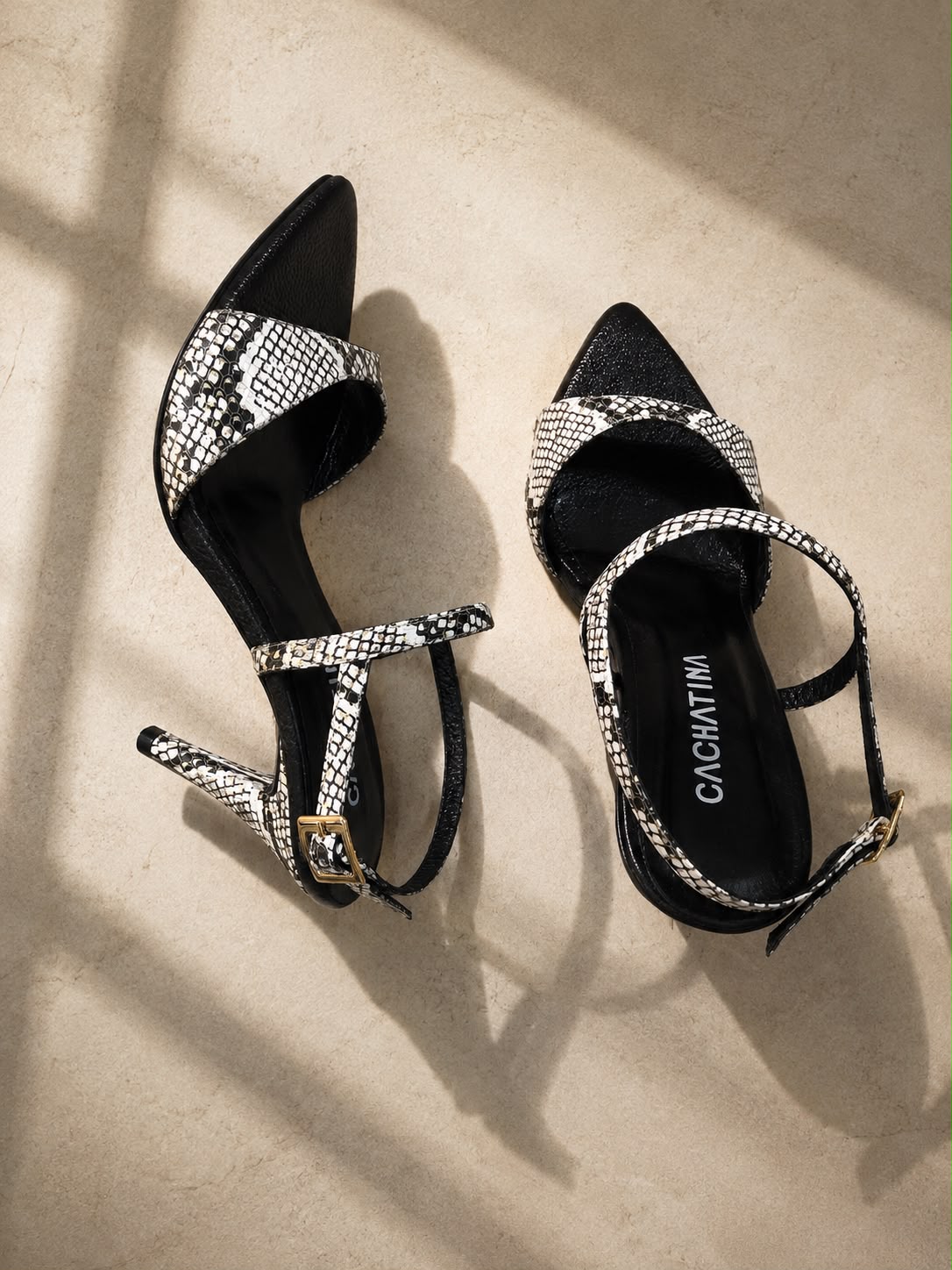 TACON NIZA - BAMBIE NEGRO X SNAKE BLANXO/NEGRO - ALTURA 7.5