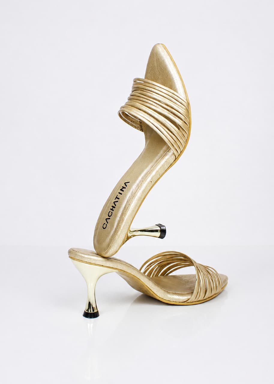 TACON AMOUR -CONFECCION DORADO - ALTURA 7.5 (10 CM) - CALZADO CACHATINA