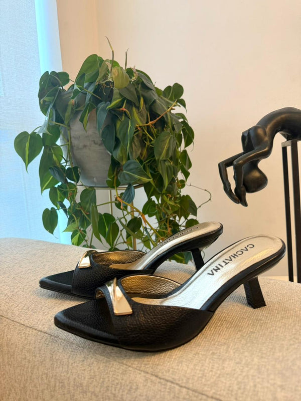 TACON BUSAN - BAMBIE NEGRO - ALTURA 5.5 (7,5 CM) - CALZADO CACHATINA