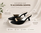 TACON BUSAN - BAMBIE NEGRO - ALTURA 5.5 (7,5 CM) - CALZADO CACHATINA