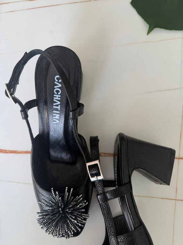 TACON CALYSSA - BAMBIE NEGRO - ALTURA 5.5 (8 CM) - CALZADO CACHATINA