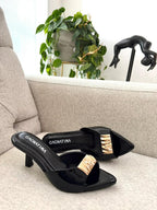 TACON CANDY - CHAROL NEGRO - ALTURA 5.5 (7,5 CM) - CALZADO CACHATINA