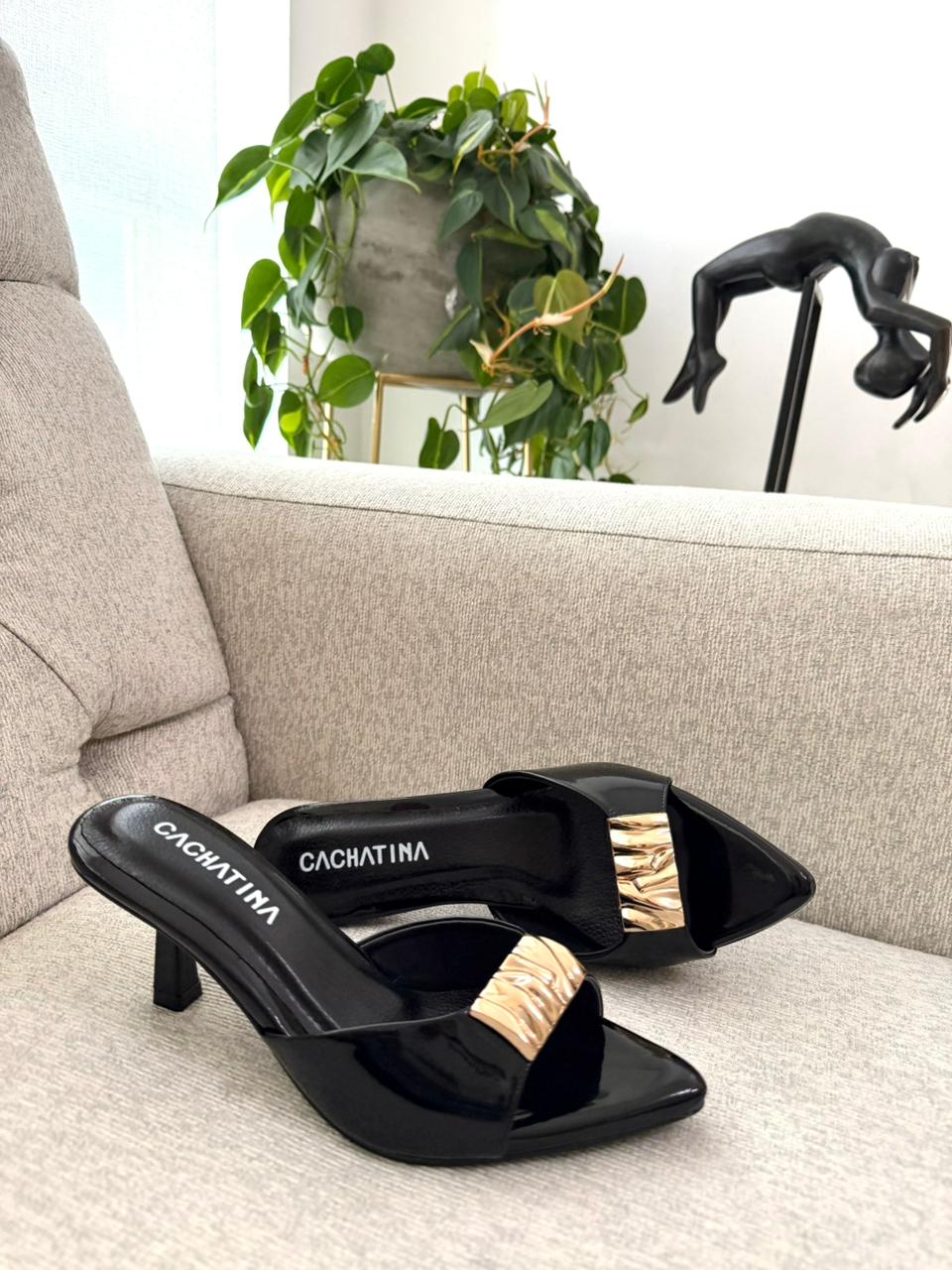 TACON CANDY - CHAROL NEGRO - ALTURA 5.5 (7,5 CM) - CALZADO CACHATINA