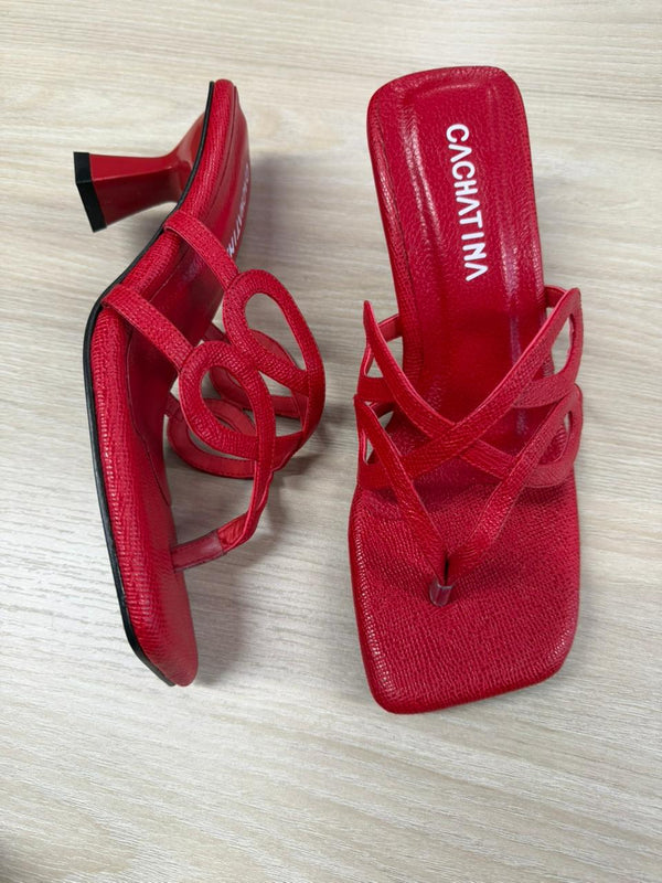 TACON CAROLA - FIOTY ROJO - ALTURA 5.5 (7 CM) - CALZADO CACHATINA