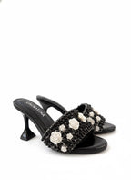 TACON FLOR DE LUNA -CAPELLADA CHAROL NEGRO - ALTURA 7.5 (10 CM) - CALZADO CACHATINA