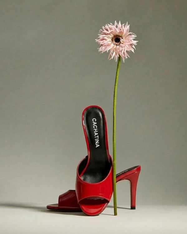 TACON TOLEDO - CHAROL ROJO X NEGRO - ALTURA 7.5 (10 CM) - CALZADO CACHATINA