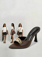 TACON TURIN - BAMBIE CHOCOLATE AVELLANA - ALTURA 7.5 (10 CM) - CALZADO CACHATINA