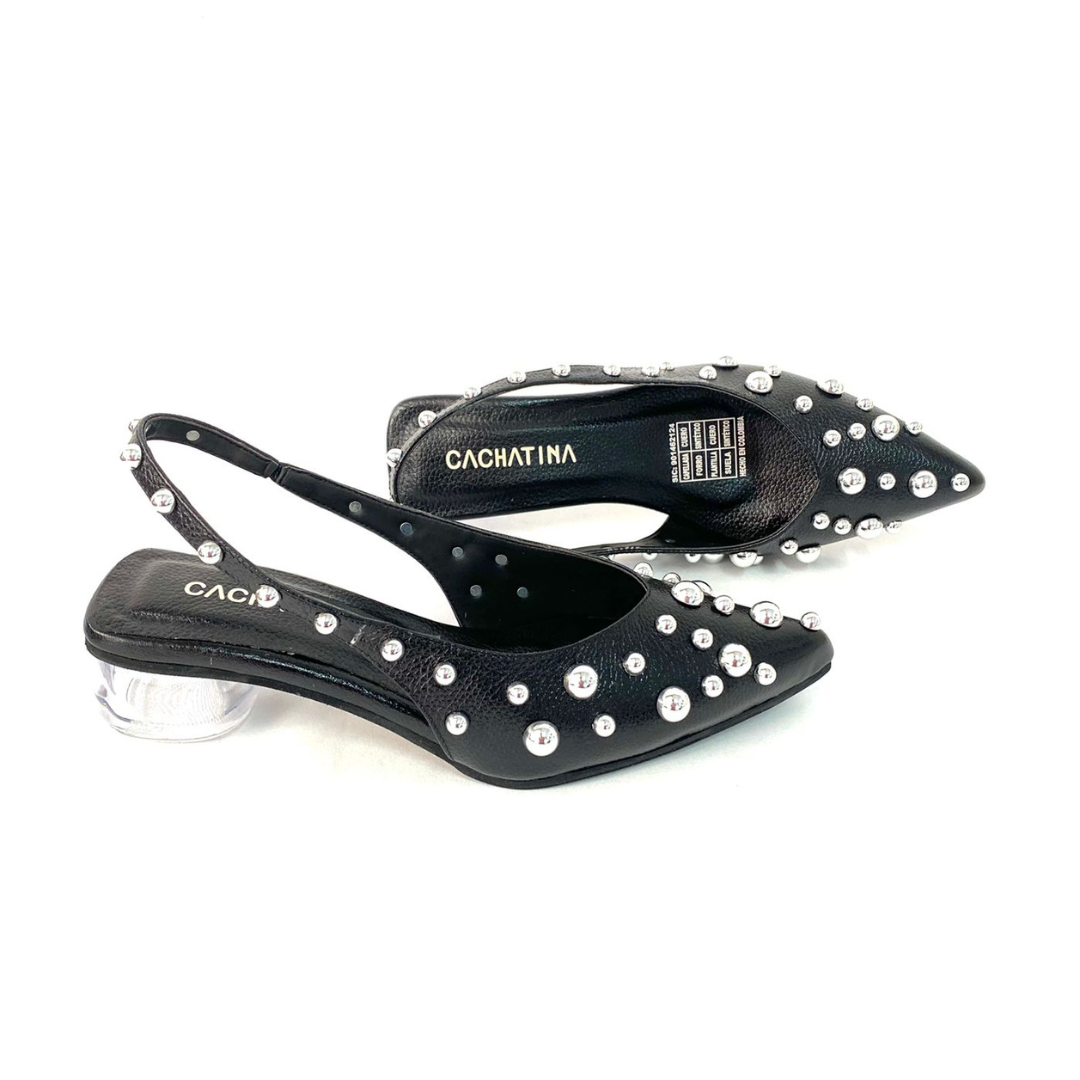 CAMIL - CALZADO CACHATINA - ESTILETO MUJER - CUERO  NEGRO - TACON 3.5 (5 CM)