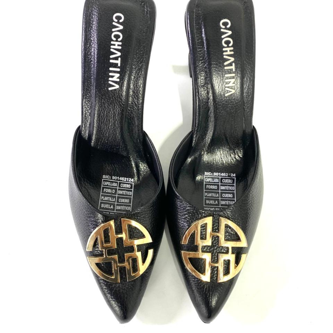 CERELIA - CALZADO CACHATINA - ESTILETO MUJER - CUERO BAMBI NEGRO - TACON 5.5 (8 CM)