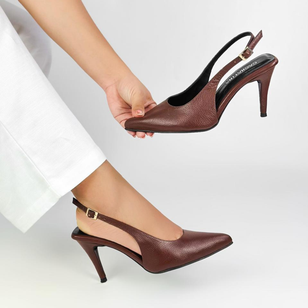 BIRGIT - CALZADO CACHATINA - ESTIELTO MUJER - BAMBI CHOCOLATE AVELLANA - TACON 7.5 (10 CM) 