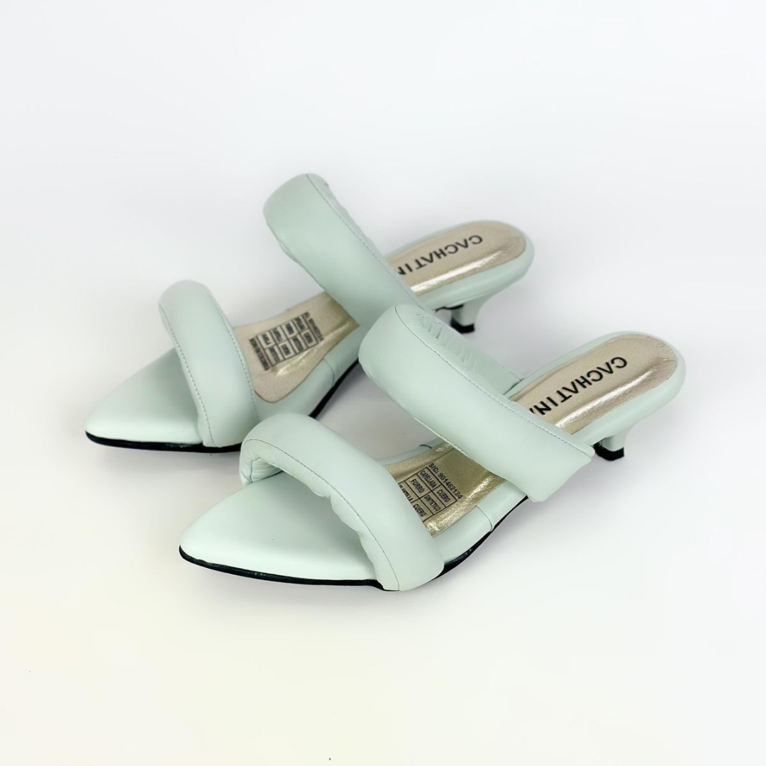 JULES - CALZADO CACHATINA - ESTILETO MUJER - CUERO CONFECCION VERDE AGUA - TACON 3.5 (5 CM)
