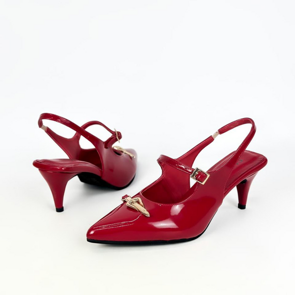 HEDA - CALZADO CACHATINA - ESTILETO MUJER - CUERO CHAROL ROJO - TACON 7.5 (10 CM)