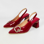 YARY - CALZADO CACHATINA - ESTILETO MUJER - CUERO CHAROL ROJO SANGRE TORO - TACON 5.5 (7.5 CM)