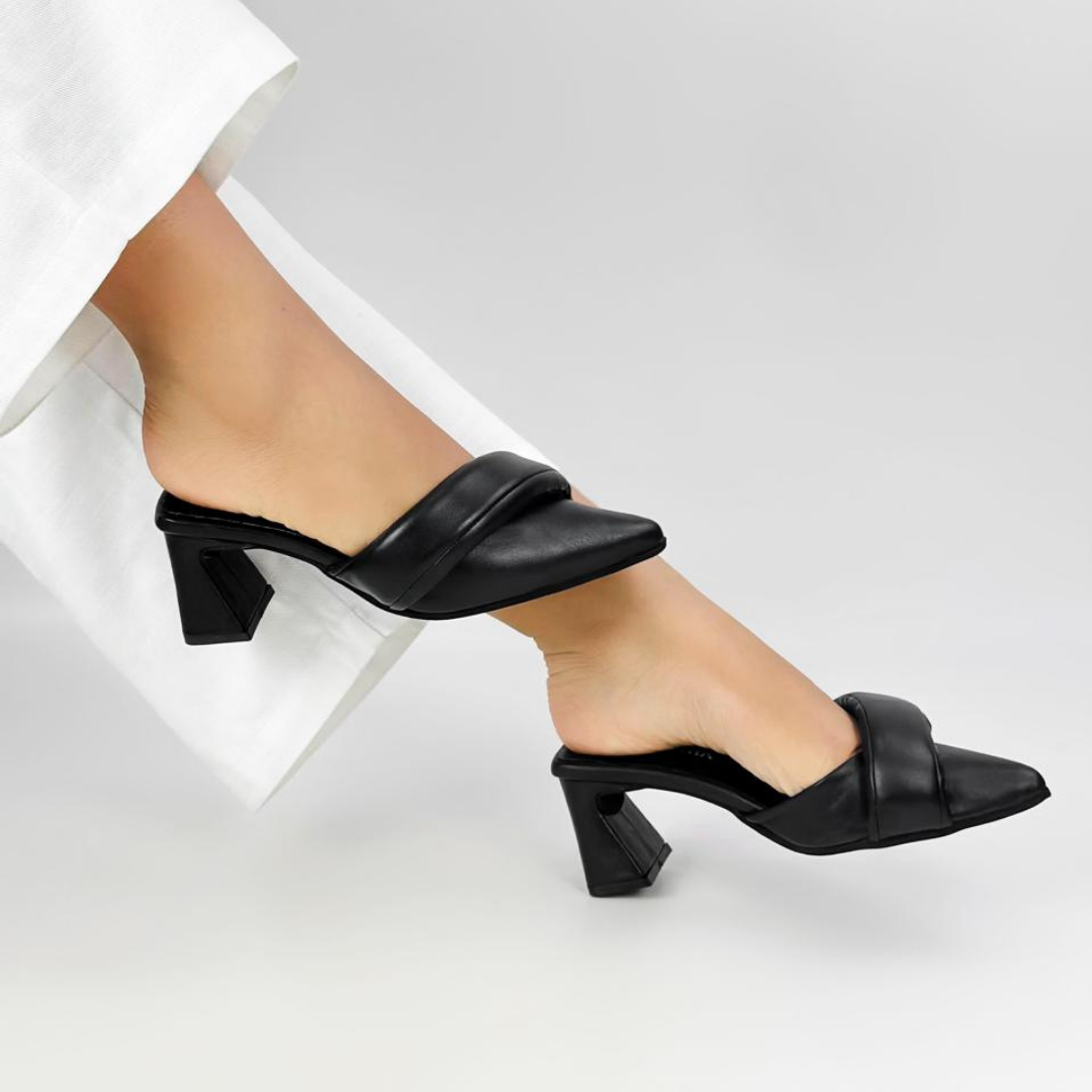 BASMA STORE - CALZADO CACHATINA - ESTILETO MUJER - CUERO CONFECCION NEGRO - TACON 5.5 (7.5 CM) 
