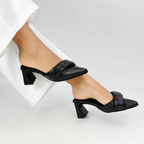 BASMA STORE - CALZADO CACHATINA - ESTILETO MUJER - CUERO CONFECCION NEGRO - TACON 5.5 (7.5 CM) 