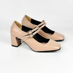 CALZADO CACHATINA - TACON MUJER - EDITH - CUERO CHAROL TAUPE - ALTURA 5.5 (7 CM)
