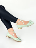 ZAINA- PRIMAVERA VERDE MENTA x CONFECCION MENTA - BALETA - ALTURA 1.5 - CALZADO CACHATINA