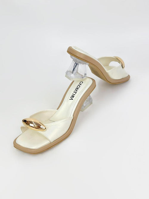 AMAR - CONFECCION OSTRA - TACON CRISTAL 3.5  - ESTILETO MUJER - CALZADO CACHATINA