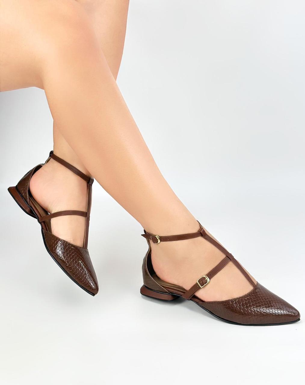 GAILA- PASION CASTOR x PRIMAVERA CHOCOLATE  - TACON 1.5  -BALETA-CALZADO CACHATINA