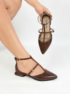 GAILA- PASION CASTOR x PRIMAVERA CHOCOLATE  - TACON 1.5  -BALETA-CALZADO CACHATINA