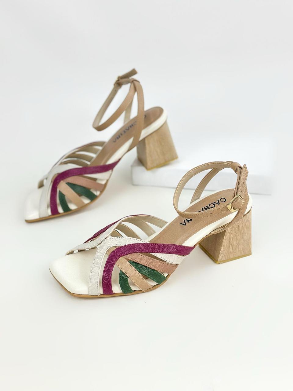 HANAH- ALEXA TALCO-CEREZA-TAUPE-VERDE - TACON 5.5 - TACON  - CALZADO CACHATINA