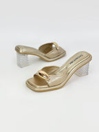 MIA- CONFECCION ORO CRISTAL - TACON 3.5  - ESTILETO MUJER - CALZADO CACHATINA