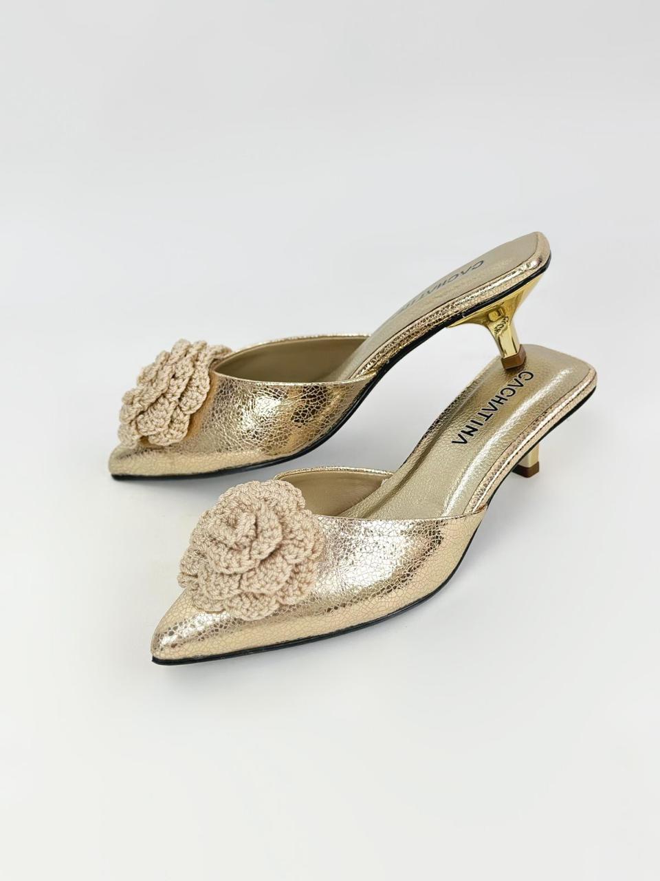 VICO- FOLIA CROQUE ORO -TACON 3.5 - ESTILETO MUJER - CALZADO CACHATINA