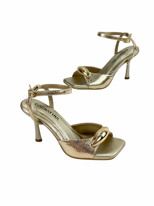 MAUREEN - FOLIA ORQUIDEA ORO - TACON 7.5  - TACON MUJER - CALZADO CACHATINA