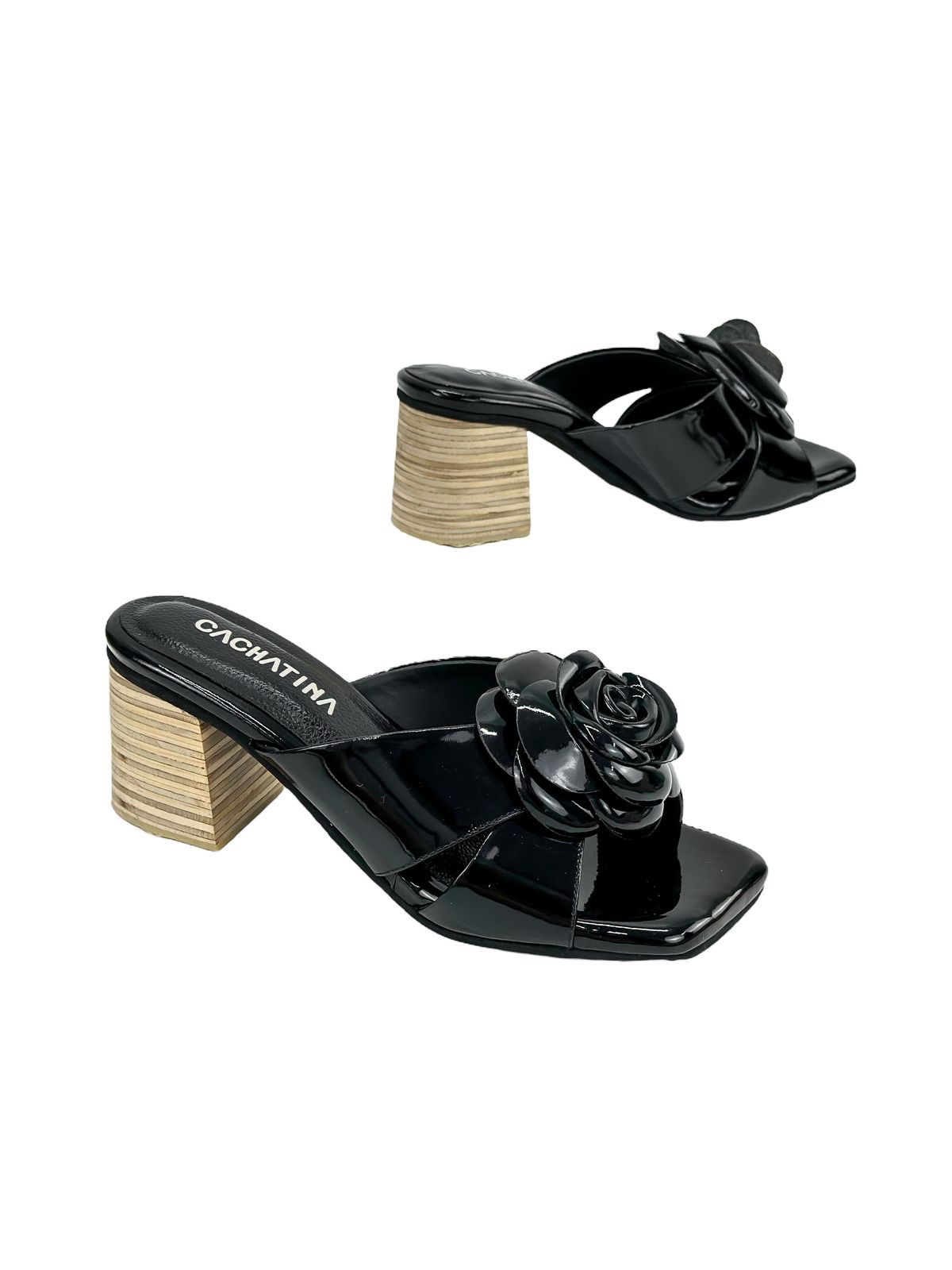 EMILIE-CHAROL NEGRO - TACON MADERA 3.5 - ESTILETO MUJER - CALZADO CACHATINA