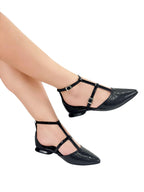 MARGOTH - FOLIA AGATA NEGRO X CHAROL NEGRO - TACON 1.5 - BALETA-CALZADO CACHATINA