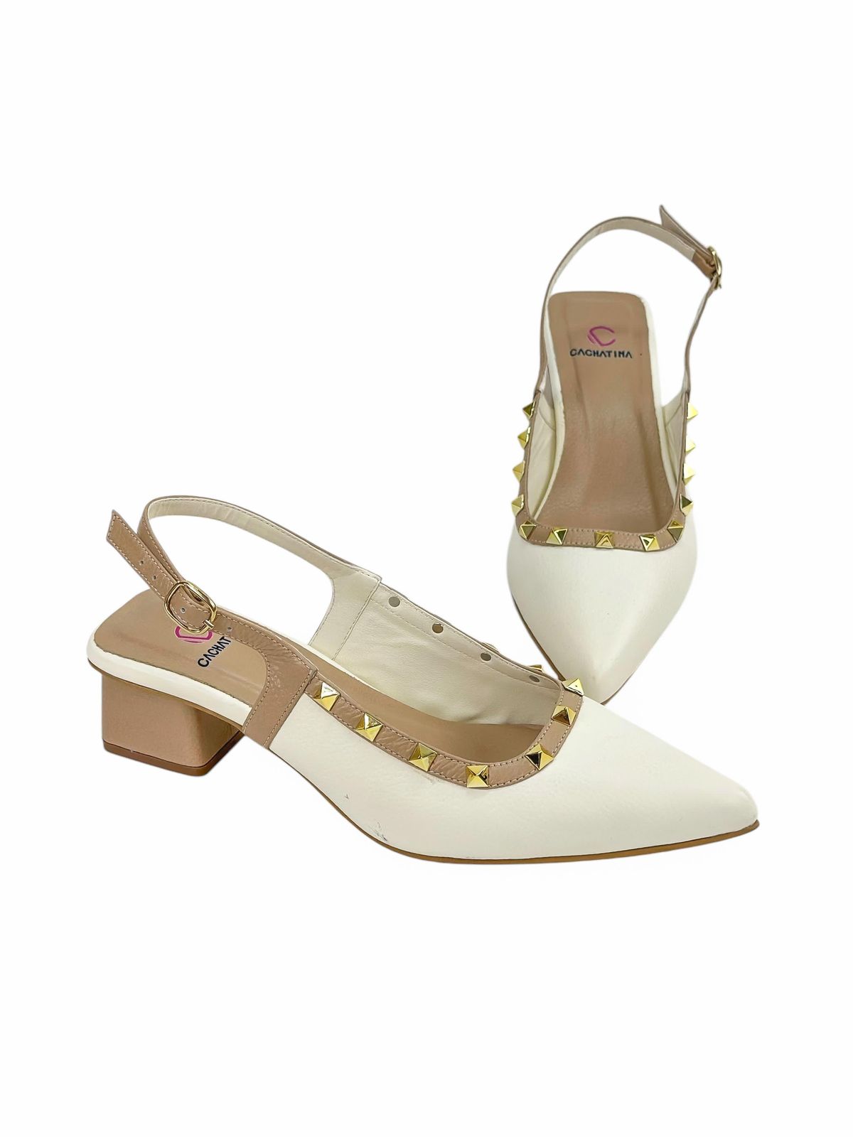 ELARA -BAMBIE TALCO x TAUPE FRAPPE - TACON 3.5 - ESTILETO MUJER - CALZADO CACHATINA