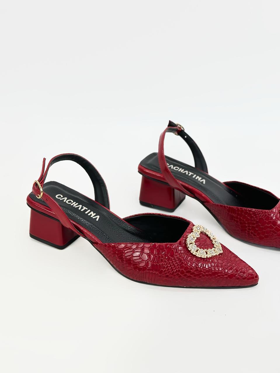 SCARLETT -BALTIMORE CHAROL ROJO - TACON 3.5 - ESTILETO MUJER - CALZADO CACHATINA