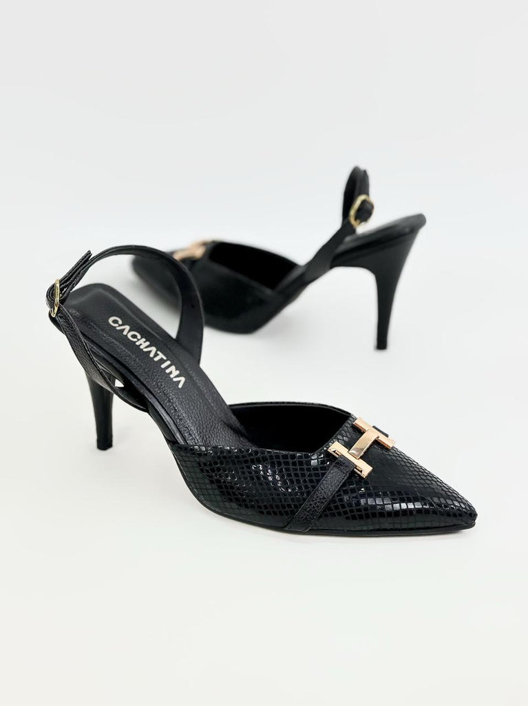 RAVENNA- AMAZON NEGRO - TACON 7.5 - ESTILETO MUJER - CALZADO CACHATINA