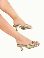 GIANNA -FOLIA AMBAR DORADO - TACON 5.5 - ESTILETO MUJER - CALZADO CACHATINA