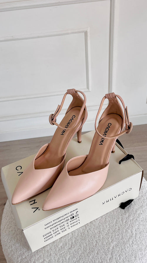 AMELIA-PRIMAVERA NUDE x DIAMANTE NUDE -CHAROL VINOTINTO - TACON 7.5 -TACON  MUJER - CALZADO CACHATINA