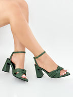 IVY -CONFECCION VERDE MILITAR - TACON CUADRADO - ALTURA 7.5 - CALZADO CACHATINA