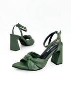 IVY -CONFECCION VERDE MILITAR - TACON CUADRADO - ALTURA 7.5 - CALZADO CACHATINA