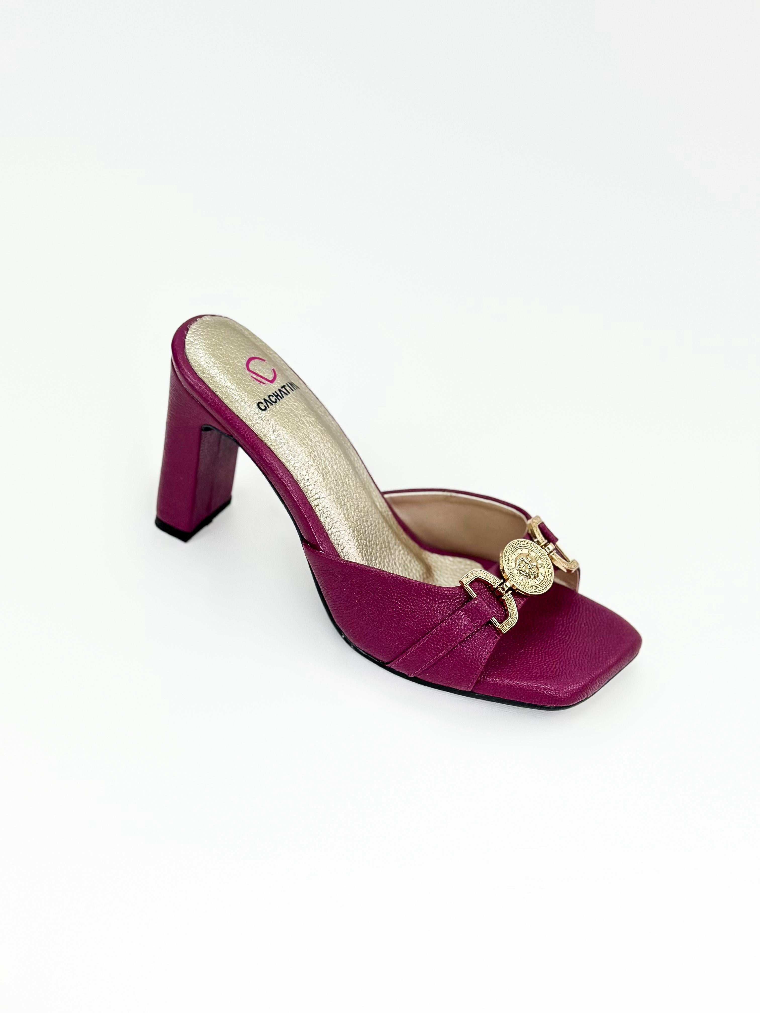 CAHENA- ALEXA LACA CEREZA - TACON PALETA - ALTURA 7.5 - CALZADO CACHATINA