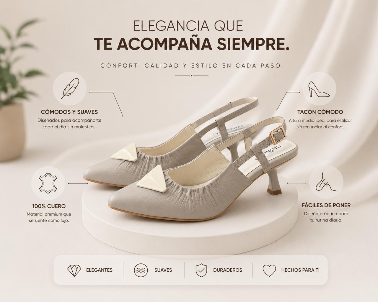 STILETO VELICEA STORE - CONFECCION PERLA GLACIAL - ALTURA 8 CM