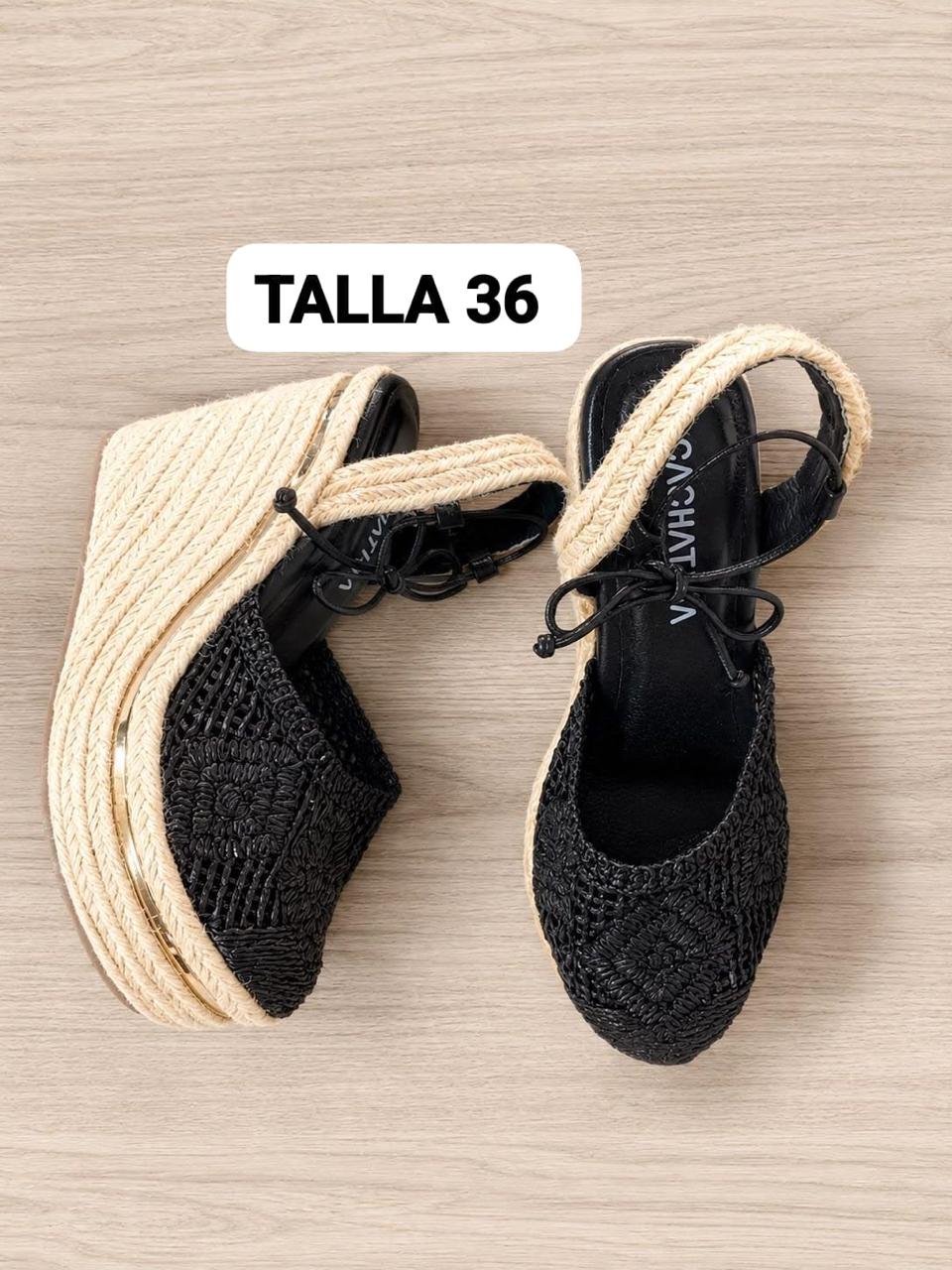 ULTIMA TALLA CACHATINA ALTURA 7.5 - COLOR NEGRO X YUTE